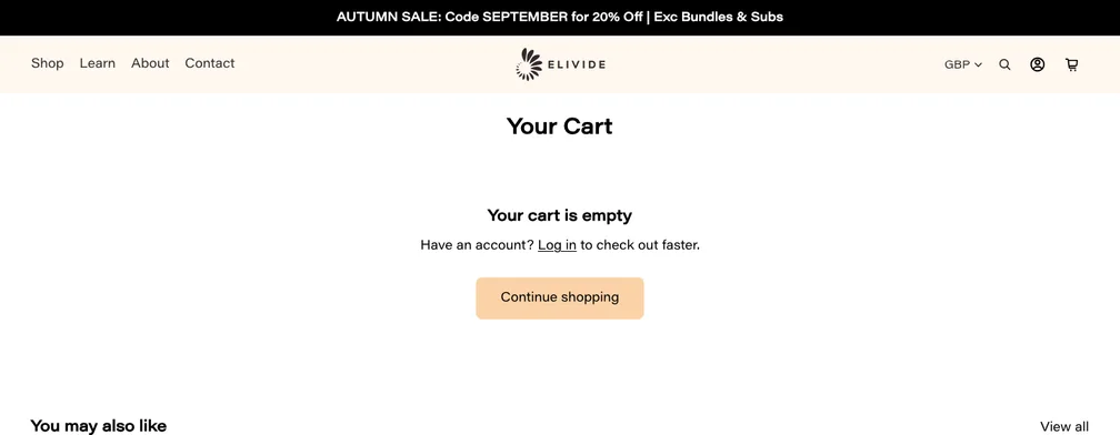 After: "Your cart is empty"
